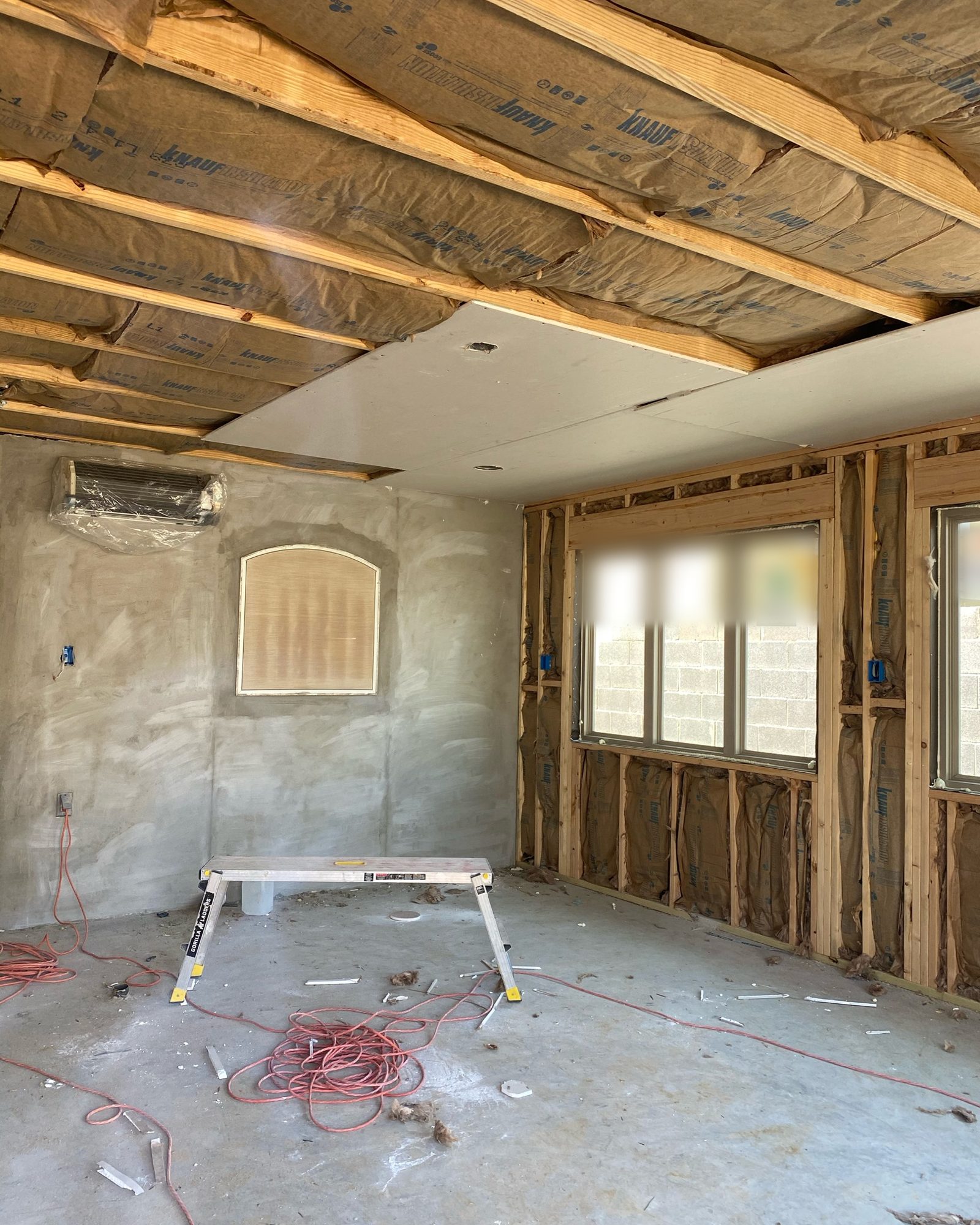 Insulated walls and ceiling.